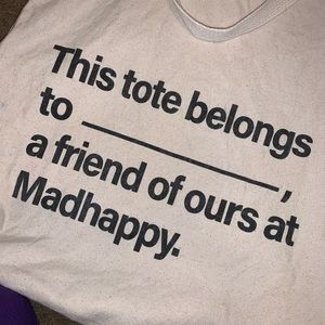 rare madhappy “optimist” tote